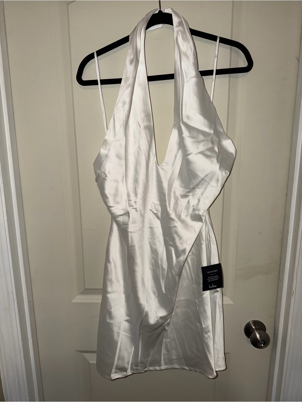 NWT Lulu's Satin Halter Slip Mini Dress size L